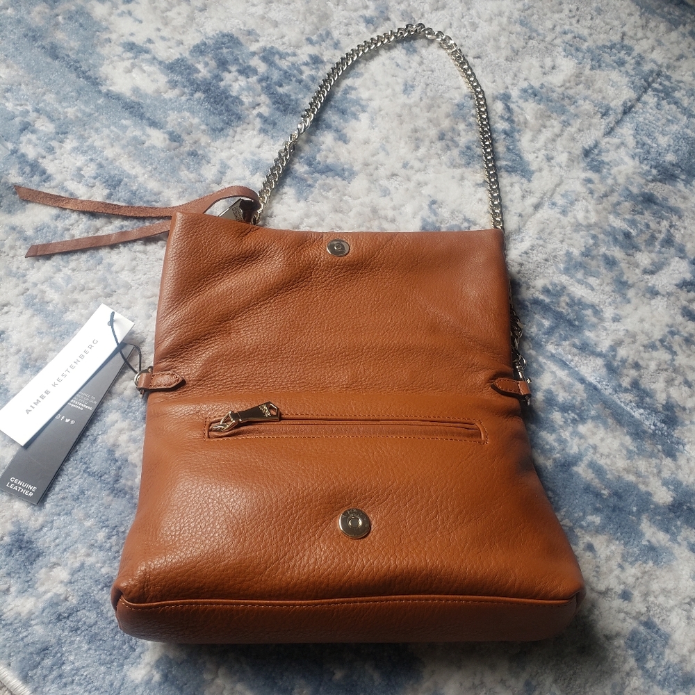 Aimee Kestenberg Bali Brown Woven Crossbody Purse Handbag Leather - Picture 6 of 8
